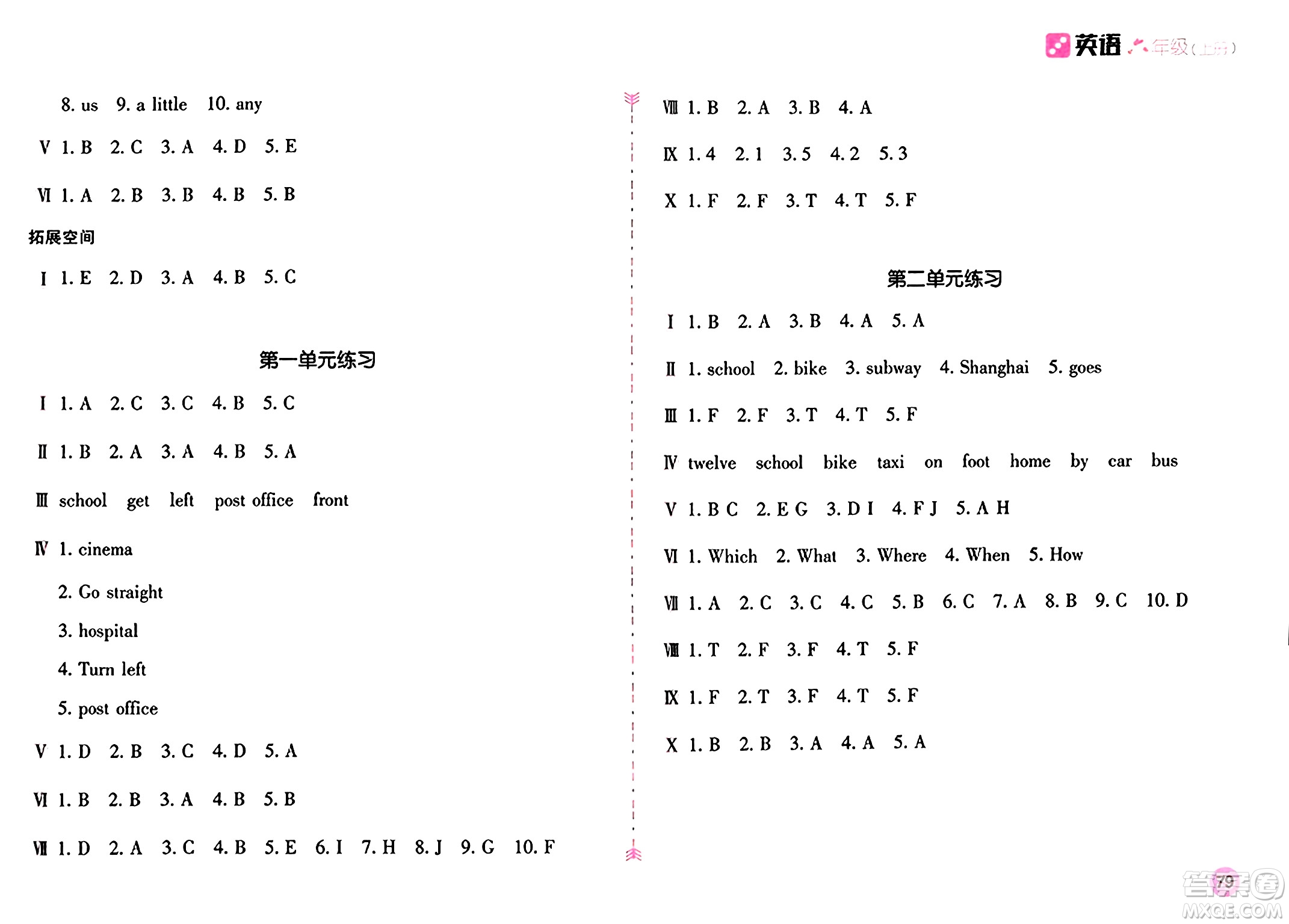 安徽少年兒童出版社2024年秋新編基礎(chǔ)訓(xùn)練六年級英語上冊人教版答案