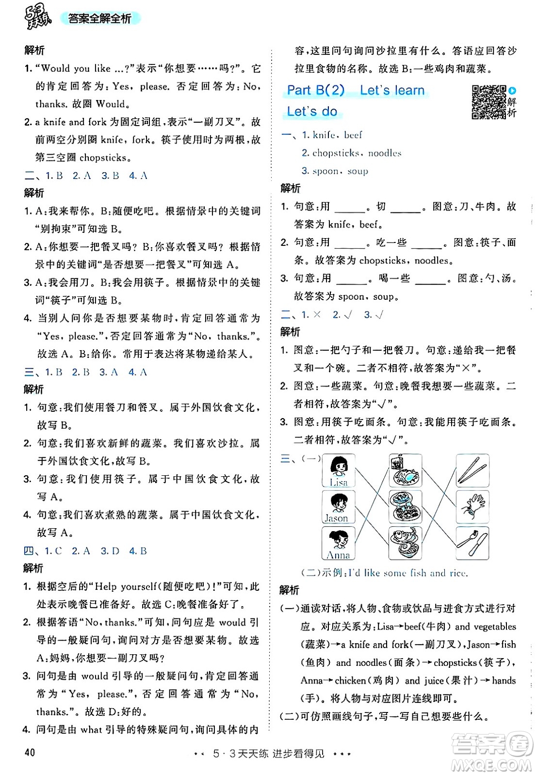 山東畫報出版社2024年秋53天天練四年級英語上冊人教PEP版答案