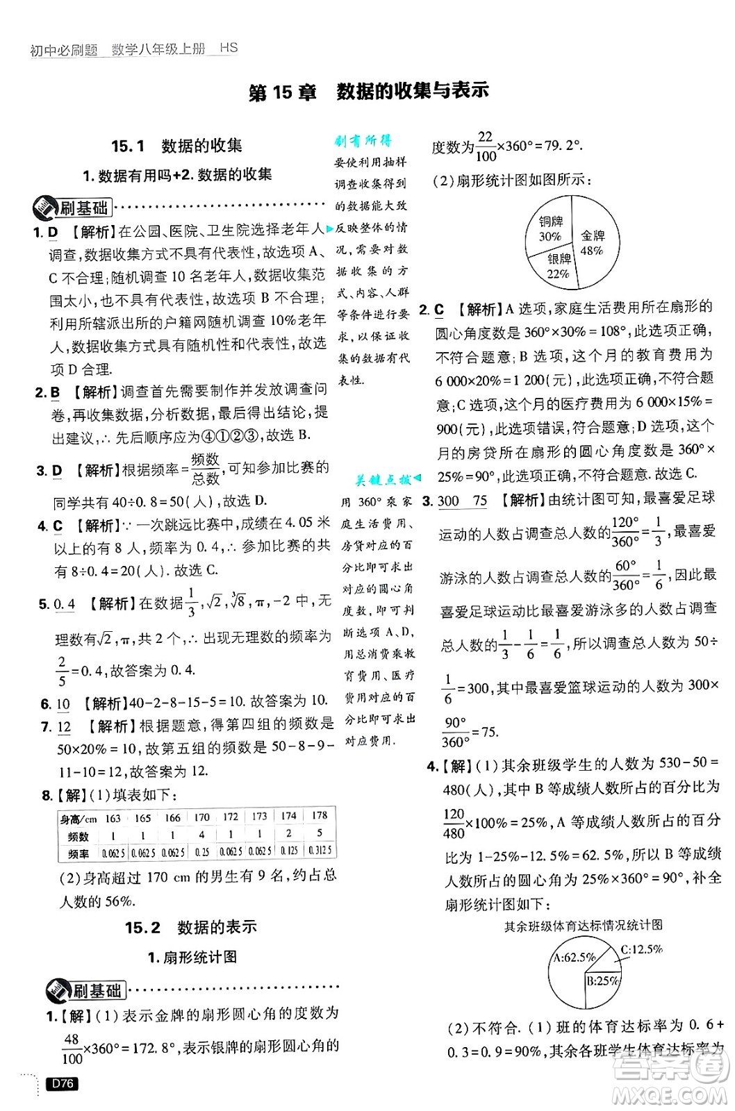 開明出版社2025屆初中必刷題拔尖提優(yōu)訓(xùn)練八年級數(shù)學(xué)上冊華師版答案