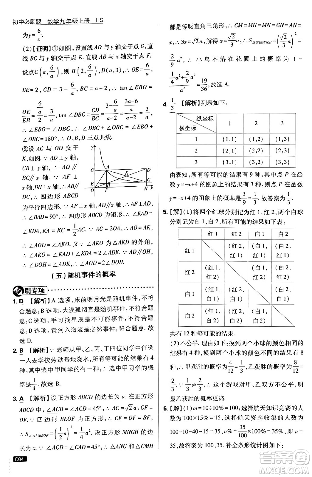 開(kāi)明出版社2025屆初中必刷題拔尖提優(yōu)訓(xùn)練九年級(jí)數(shù)學(xué)上冊(cè)華師版答案