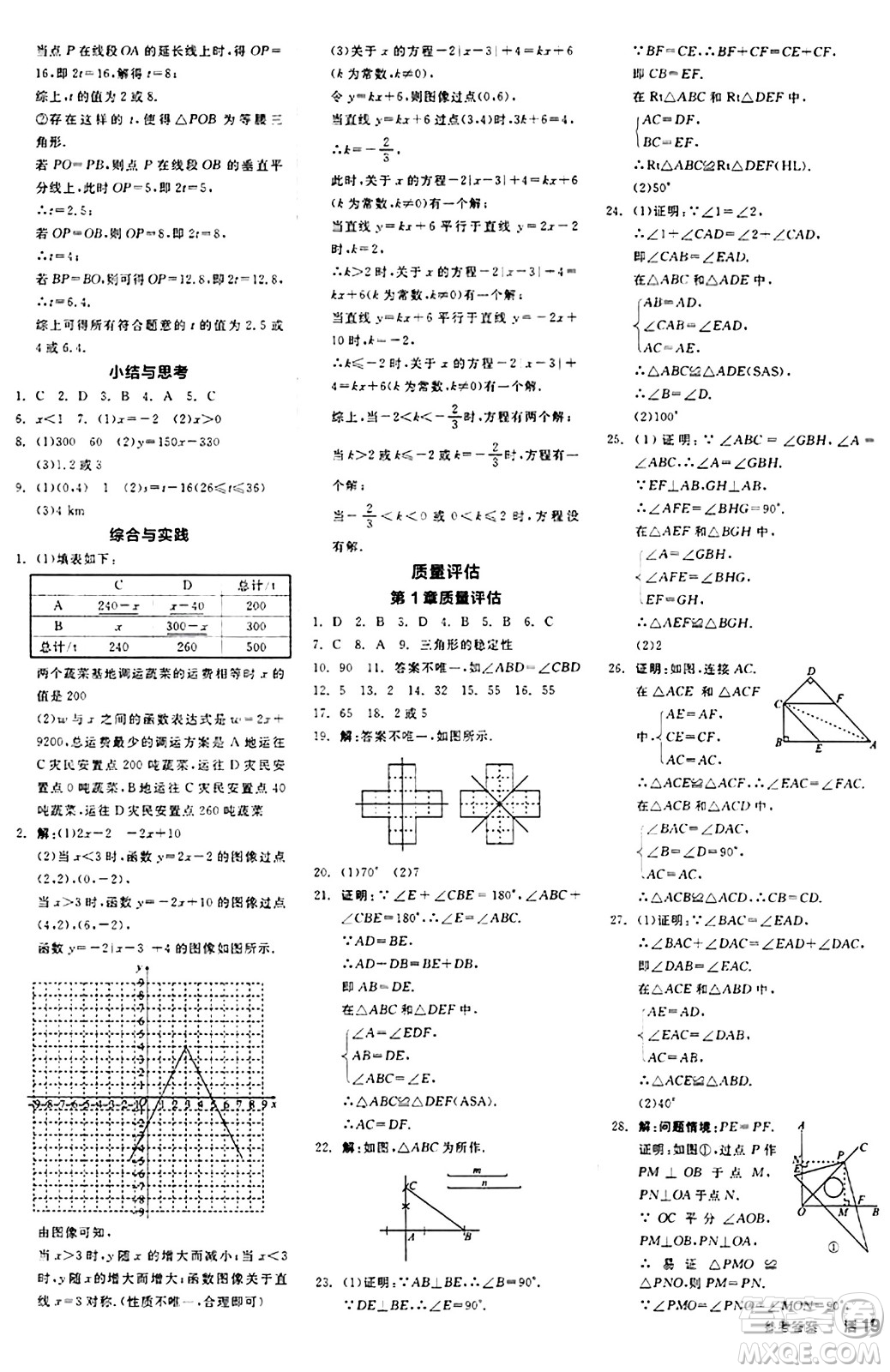 陽光出版社2024秋全品作業(yè)本八年級數學上冊蘇科版江蘇專版答案