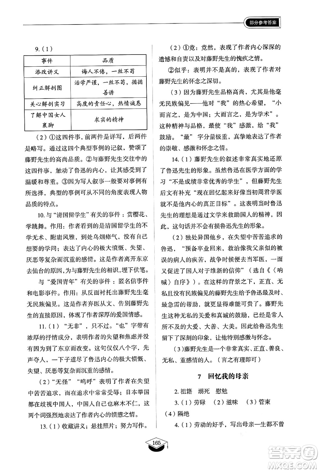 山東教育出版社2024秋初中同步練習(xí)冊(cè)八年級(jí)語(yǔ)文上冊(cè)人教版山東專版五四制答案