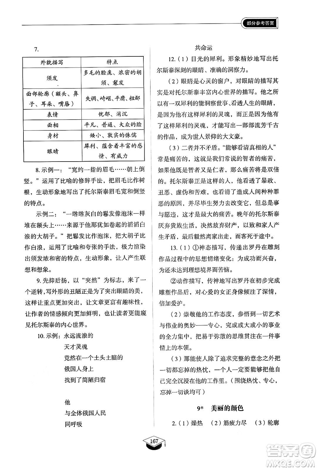 山東教育出版社2024秋初中同步練習(xí)冊(cè)八年級(jí)語(yǔ)文上冊(cè)人教版山東專版五四制答案