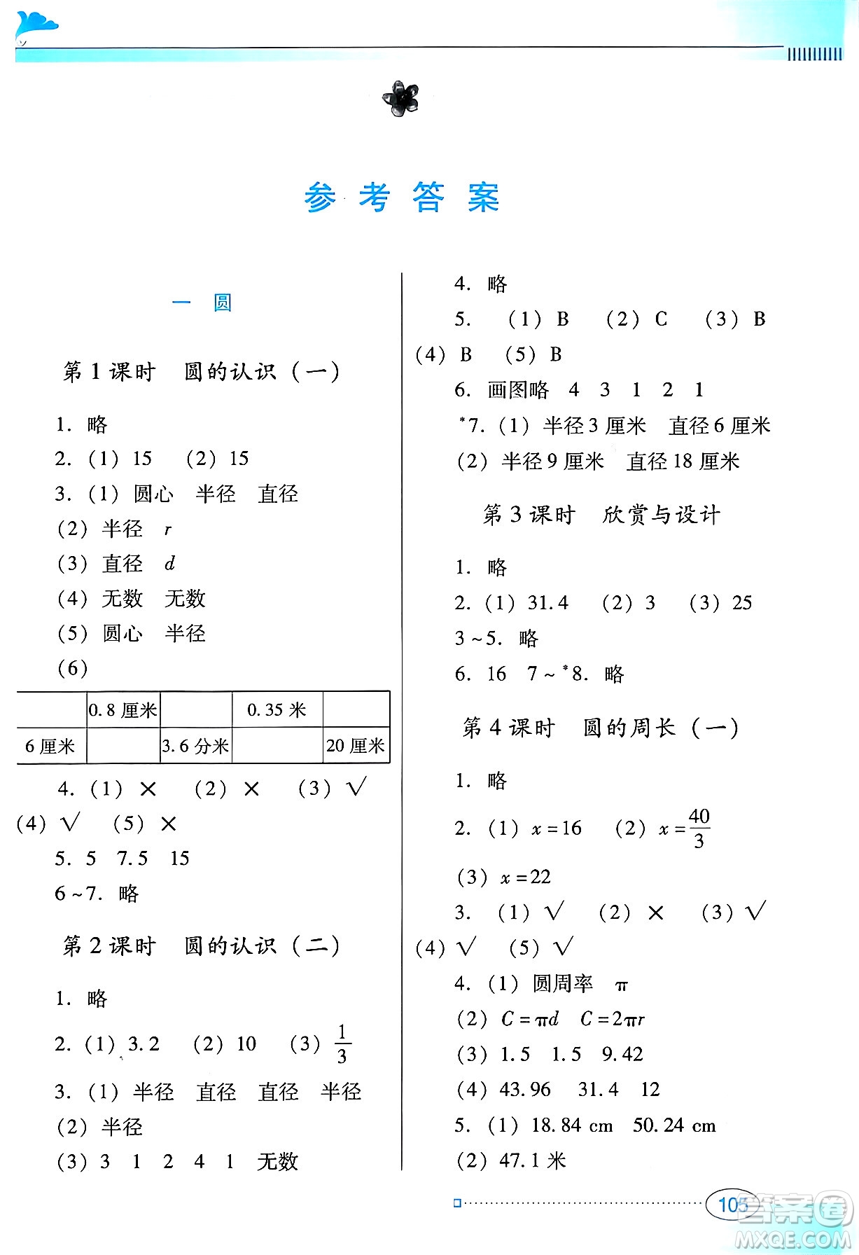 廣東教育出版社2024年秋南方新課堂金牌學(xué)案六年級數(shù)學(xué)上冊北師大版答案