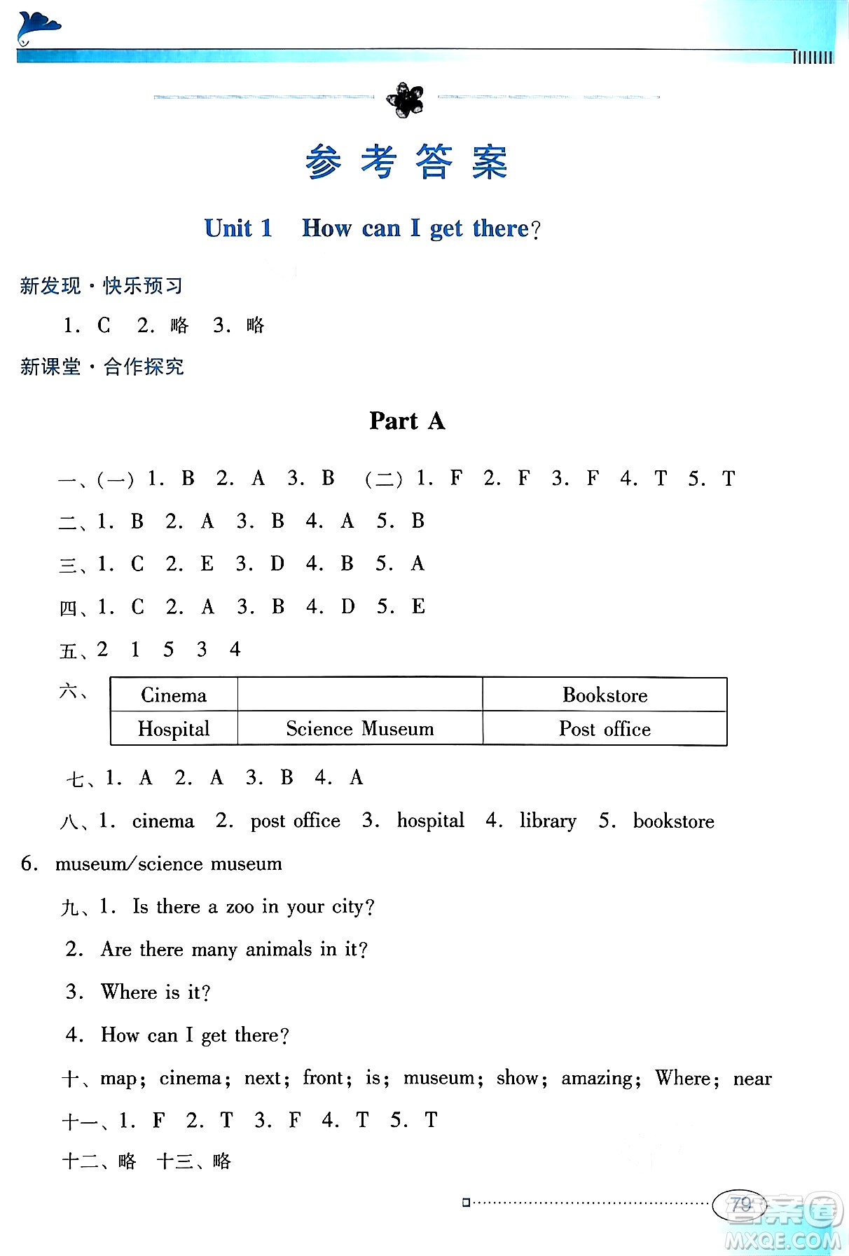 廣東教育出版社2024年秋南方新課堂金牌學(xué)案六年級英語上冊人教PEP版答案