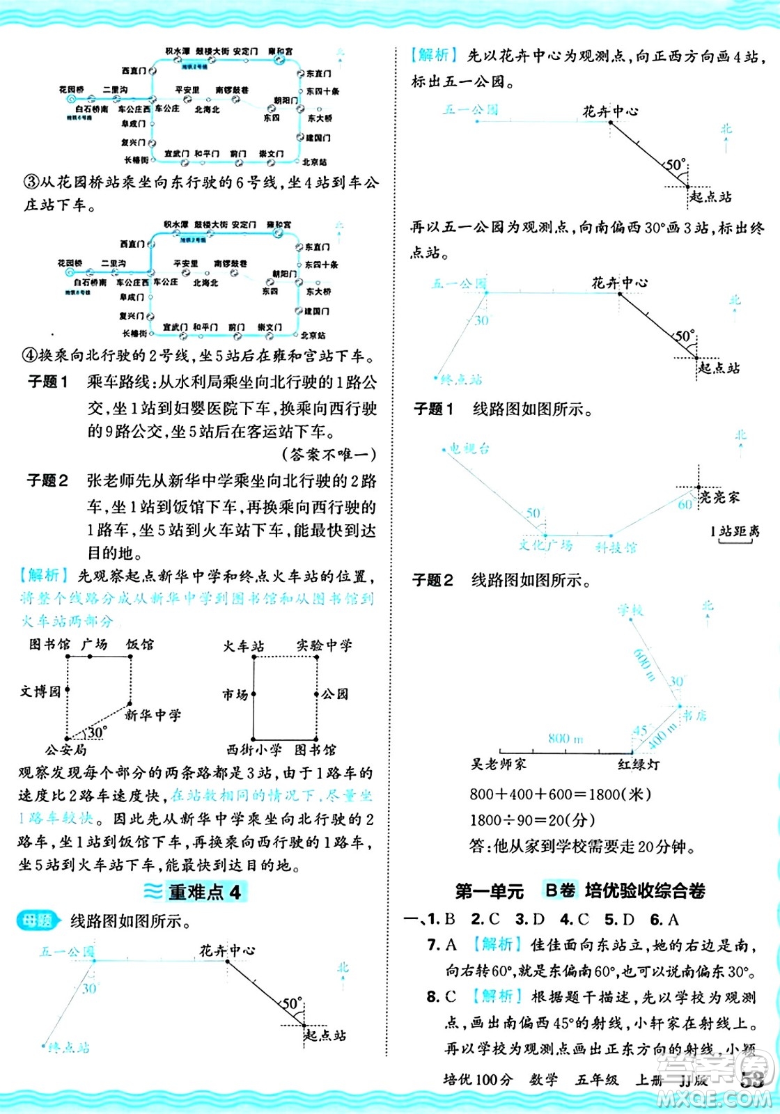 江西人民出版社2024年秋王朝霞培優(yōu)100分五年級(jí)數(shù)學(xué)上冊(cè)冀教版答案