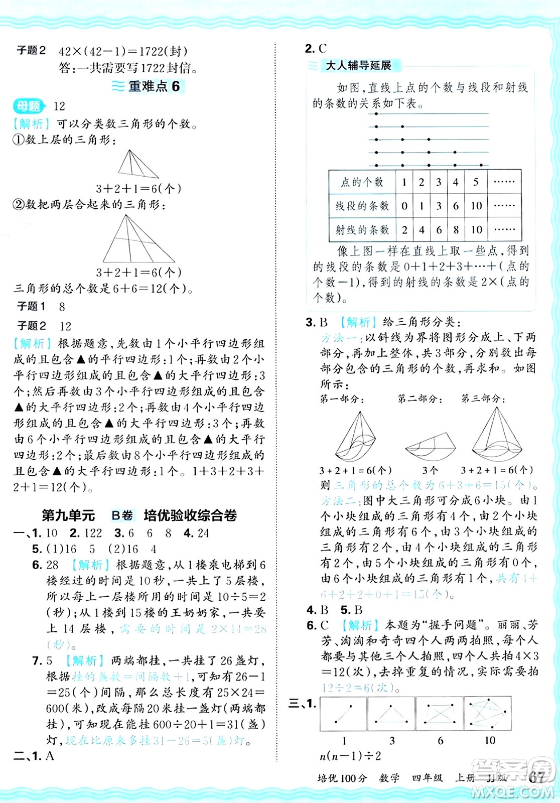 江西人民出版社2024年秋王朝霞培優(yōu)100分四年級數學上冊冀教版答案