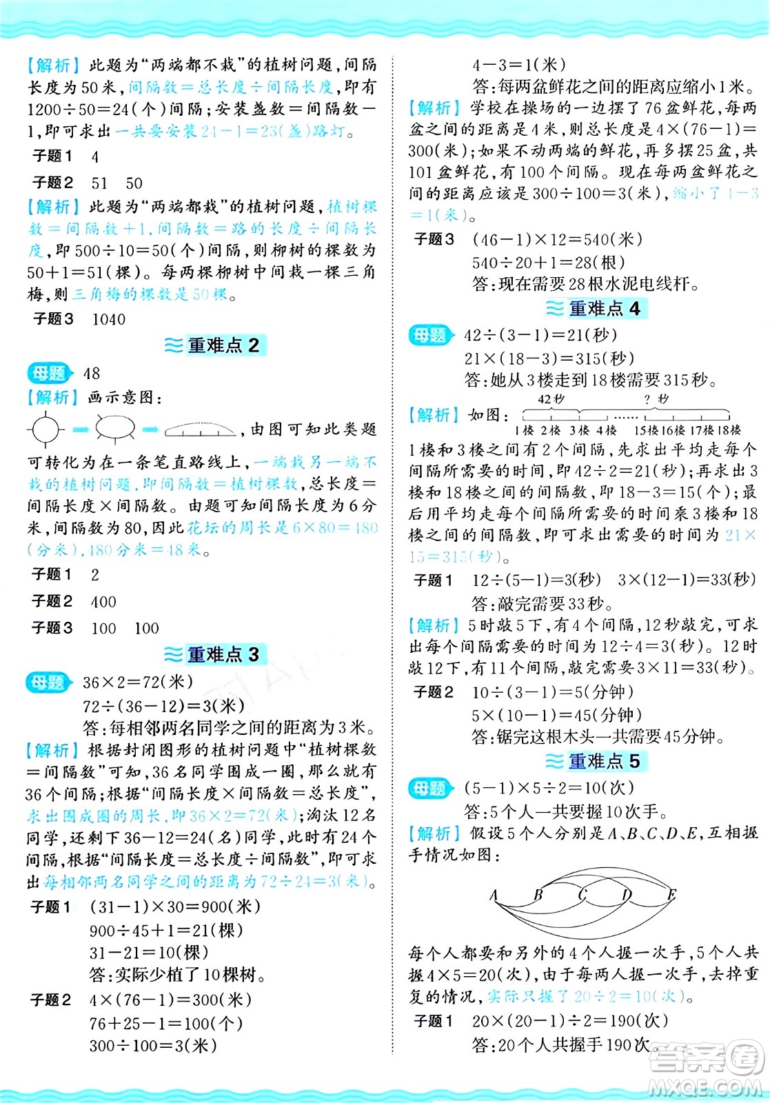 江西人民出版社2024年秋王朝霞培優(yōu)100分四年級數學上冊冀教版答案