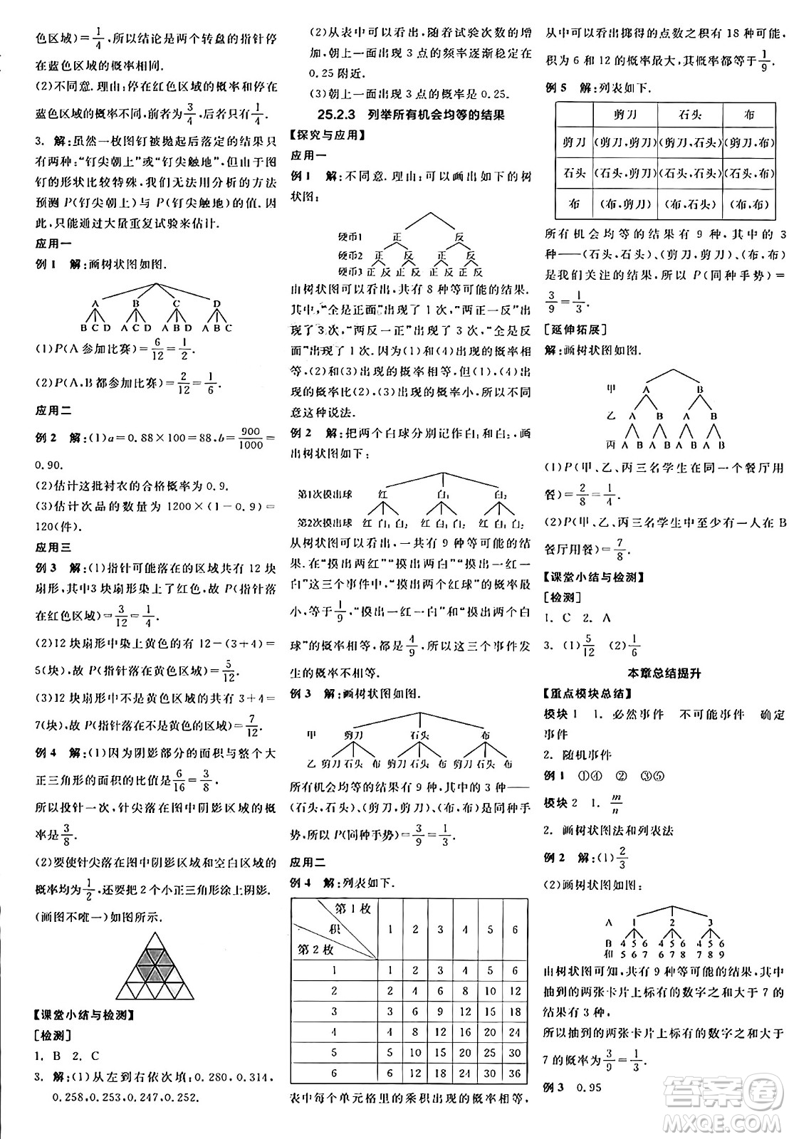 陽光出版社2024年秋全品學(xué)練考九年級數(shù)學(xué)上冊華師版答案