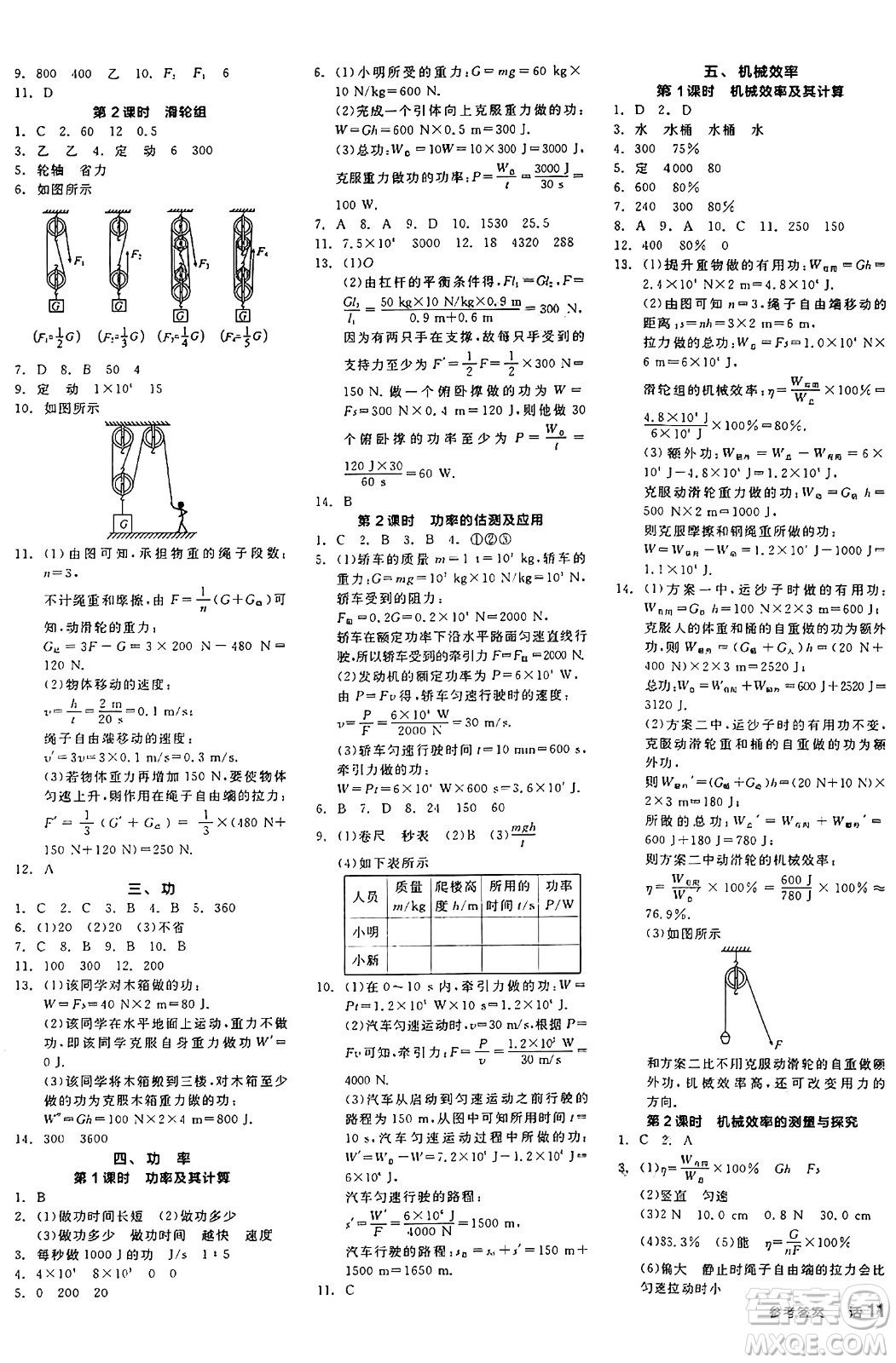 陽光出版社2024年秋全品學(xué)練考九年級(jí)物理上冊(cè)蘇科版江蘇專版答案