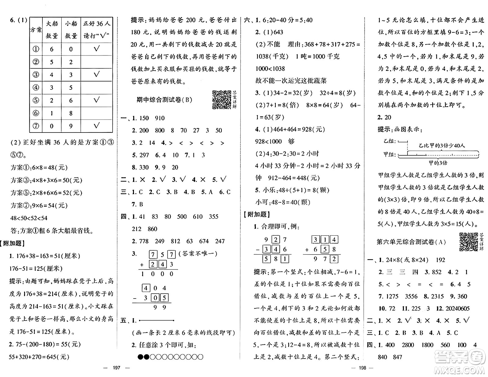 寧夏人民教育出版社2024年秋學霸提優(yōu)大試卷三年級數(shù)學上冊人教版答案