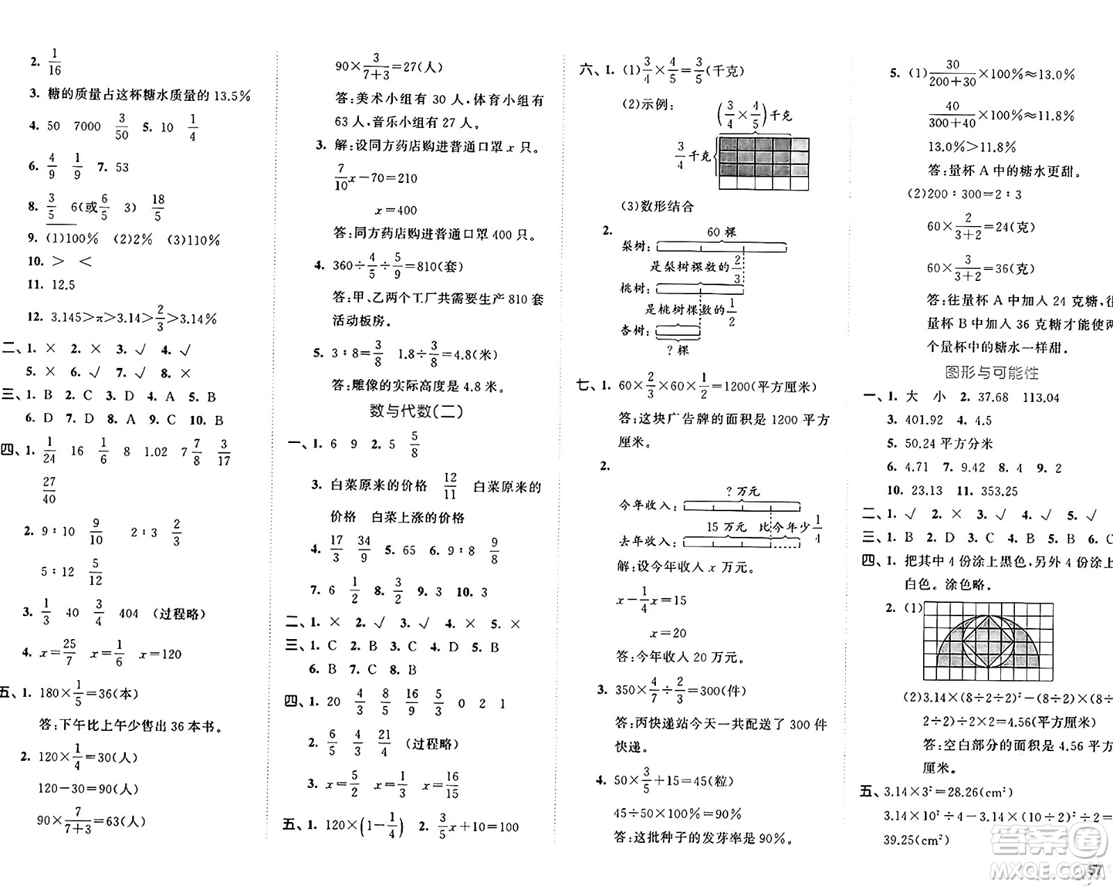 首都師范大學出版社2024年秋53全優(yōu)卷六年級數(shù)學上冊青島版答案