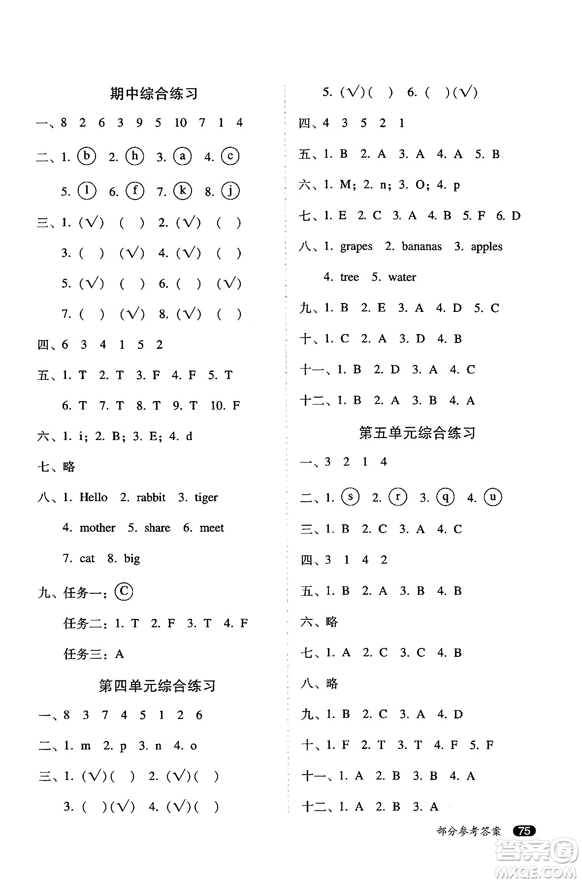 廣西師范大學(xué)出版社2024年秋新課程學(xué)習(xí)輔導(dǎo)三年級英語上冊人教PEP版答案