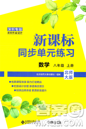 北京師范大學(xué)出版社2024年秋新課標(biāo)同步單元練習(xí)八年級數(shù)學(xué)上冊北師大版深圳專版答案