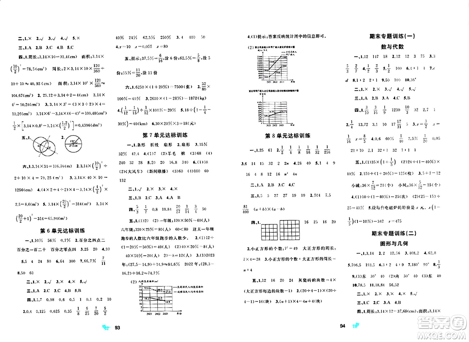 廣西師范大學(xué)出版社2024年秋新課程學(xué)習(xí)與測評單元雙測六年級數(shù)學(xué)上冊A版人教版答案