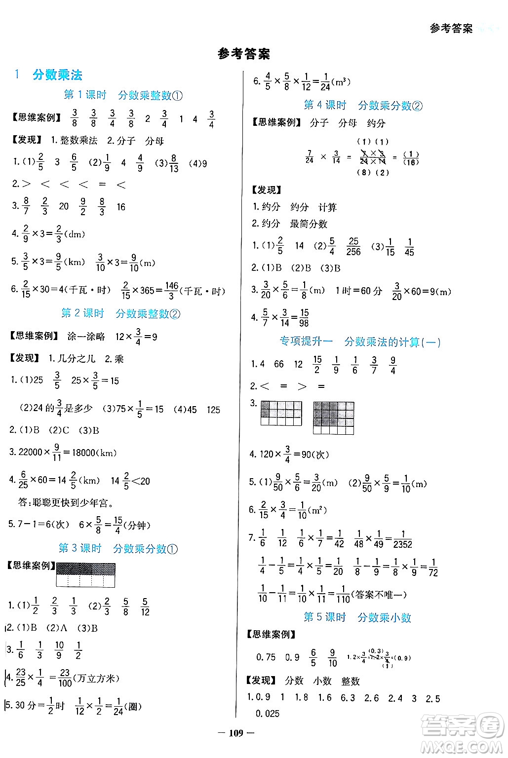 湖南教育出版社2024年秋學(xué)法大視野六年級數(shù)學(xué)上冊人教版答案