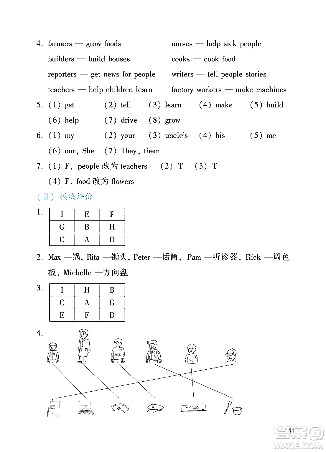 廣州出版社2024年秋陽光學業(yè)評價四年級英語上冊教科版答案