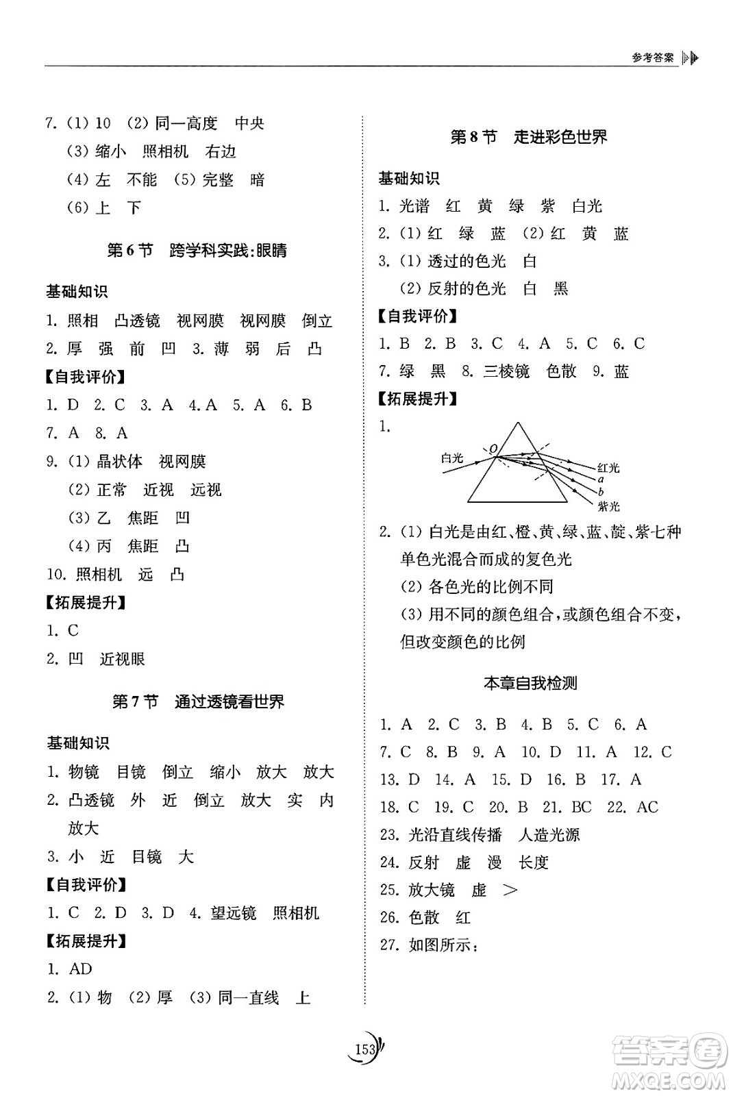 山東科學(xué)技術(shù)出版社2024秋初中同步練習(xí)冊(cè)八年級(jí)物理上冊(cè)教科版答案