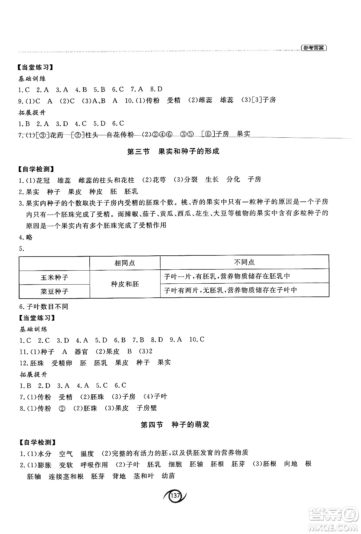 西安出版社2024秋初中同步練習(xí)冊(cè)八年級(jí)生物上冊(cè)濟(jì)南版答案