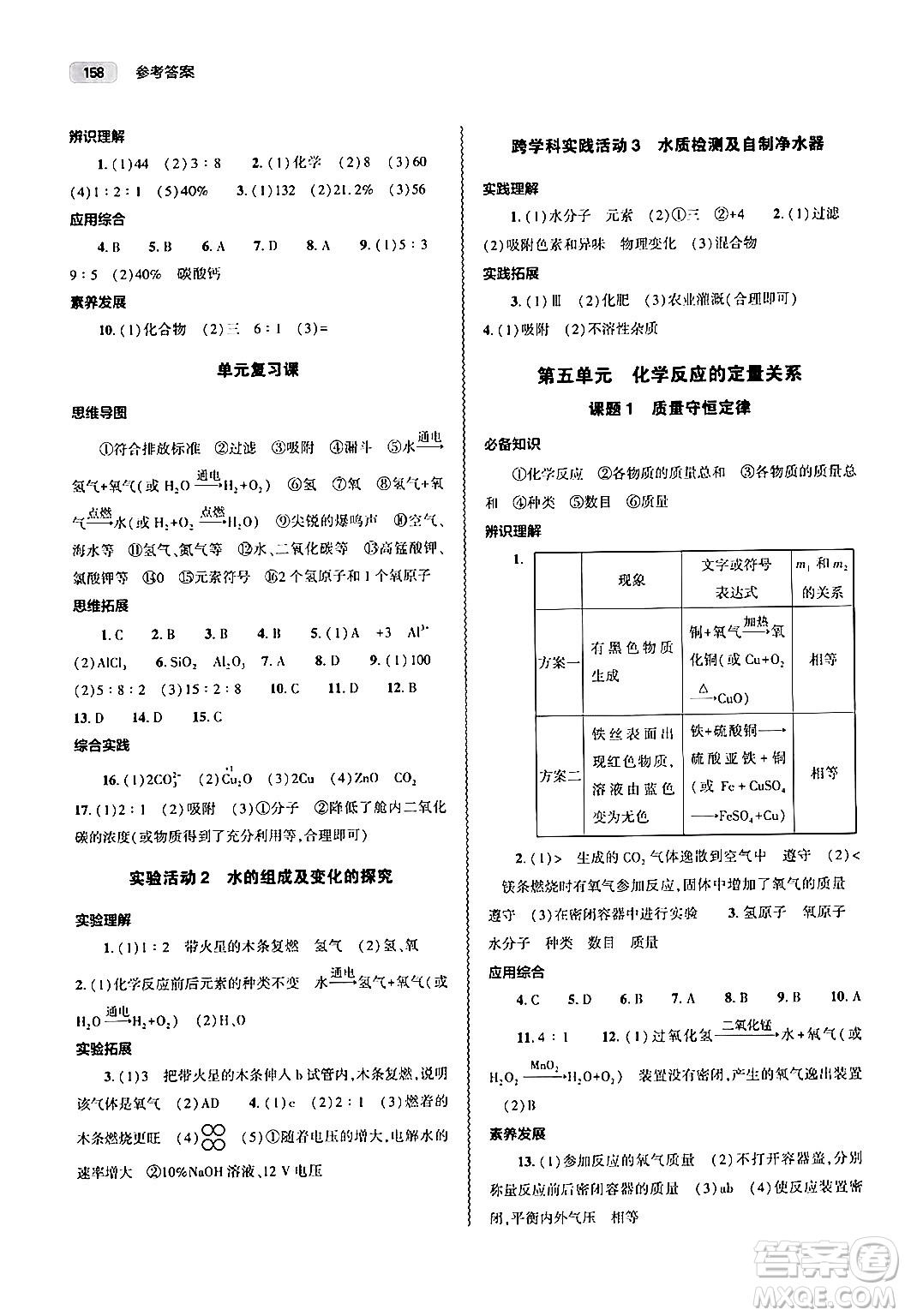 大象出版社2024秋初中同步練習(xí)冊九年級化學(xué)上冊人教版山東專版答案