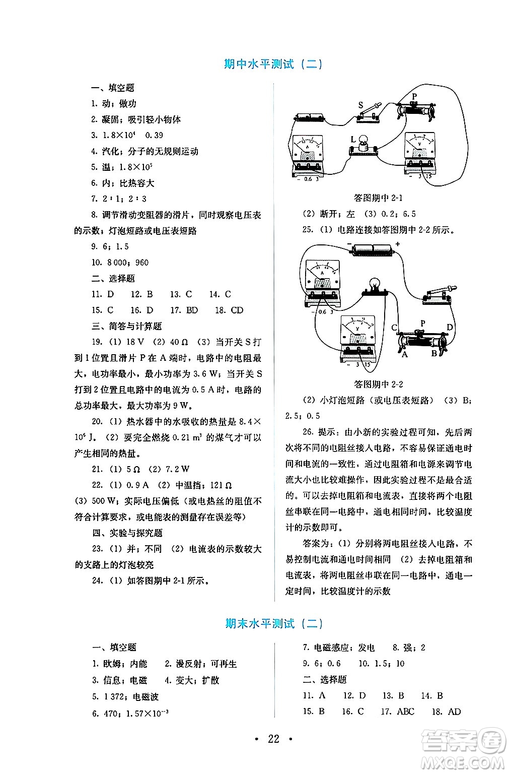 人民教育出版社2024年秋人教金學(xué)典同步練習(xí)冊(cè)同步解析與測(cè)評(píng)九年級(jí)物理上冊(cè)人教版答案