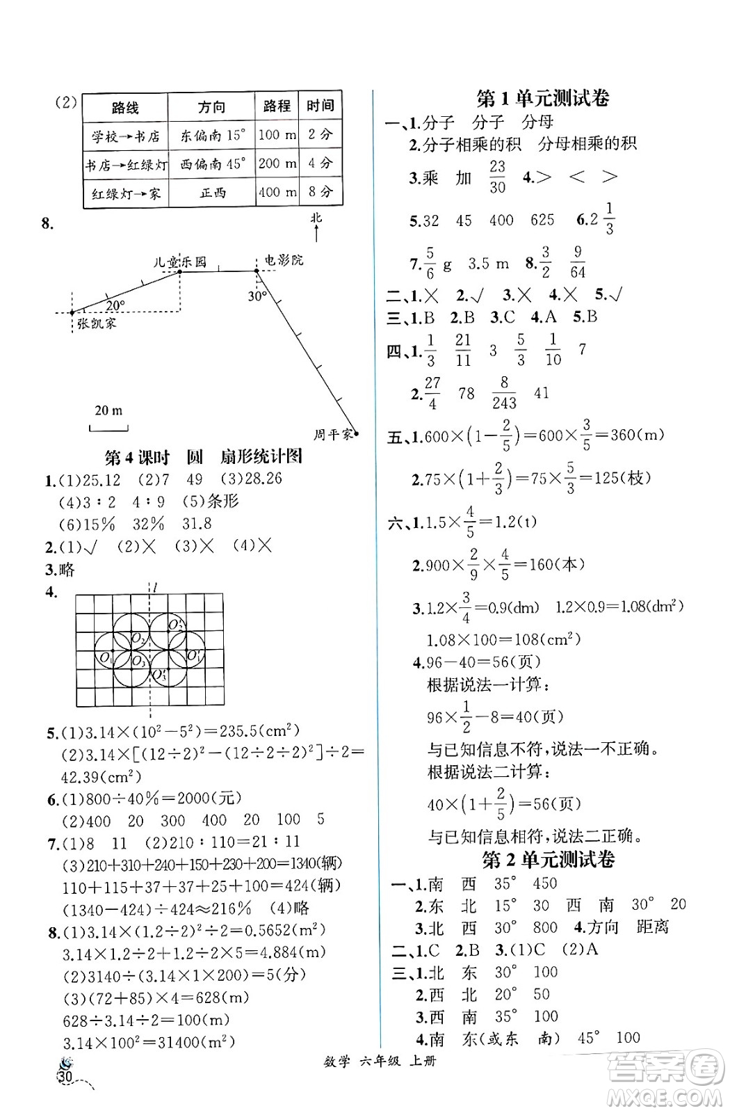 人民教育出版社2024年秋人教金學(xué)典同步練習(xí)冊同步解析與測評六年級數(shù)學(xué)上冊人教版云南專版答案