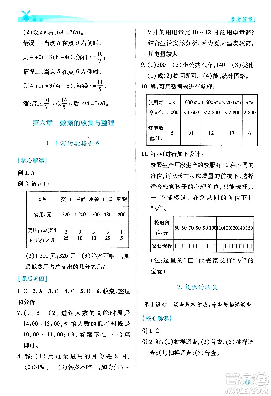 陜西師范大學出版總社有限公司2024年秋績優(yōu)學案七年級數(shù)學上冊北師大版答案