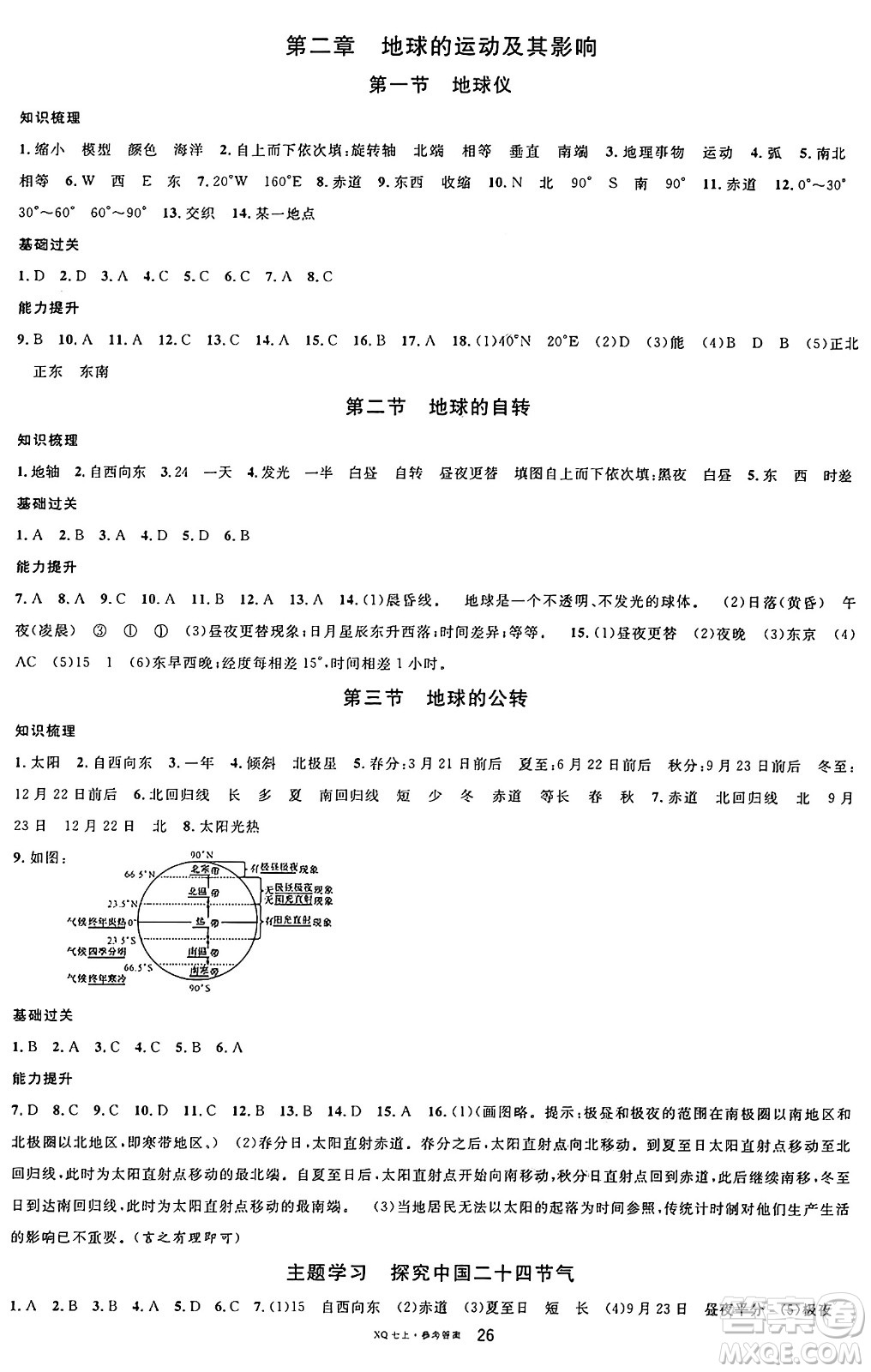 安徽師范大學(xué)出版社2024年秋名校課堂七年級地理上冊商務(wù)星球版答案