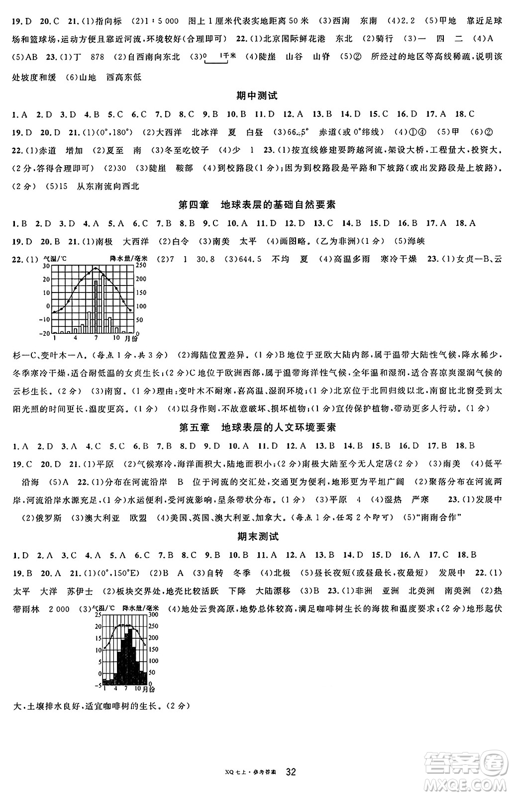 安徽師范大學(xué)出版社2024年秋名校課堂七年級地理上冊商務(wù)星球版答案