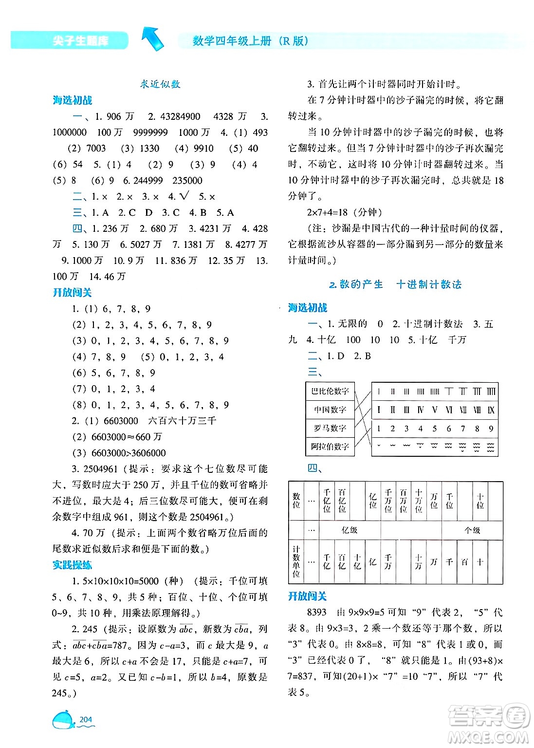 遼寧教育出版社2024年秋尖子生題庫四年級數(shù)學(xué)上冊人教版答案