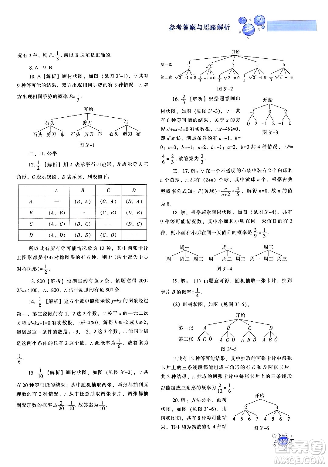 遼寧教育出版社2024年秋尖子生題庫(kù)九年級(jí)數(shù)學(xué)上冊(cè)北師大版答案