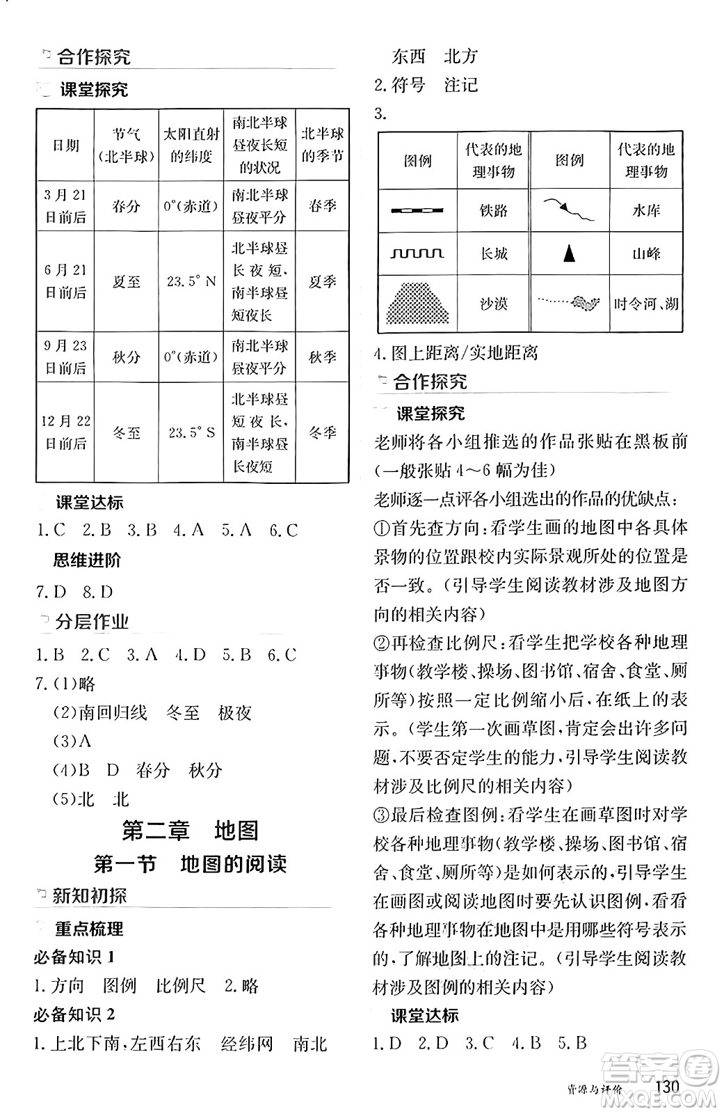 黑龍江教育出版社2024年秋資源與評價七年級地理上冊人教版黑龍江專版答案