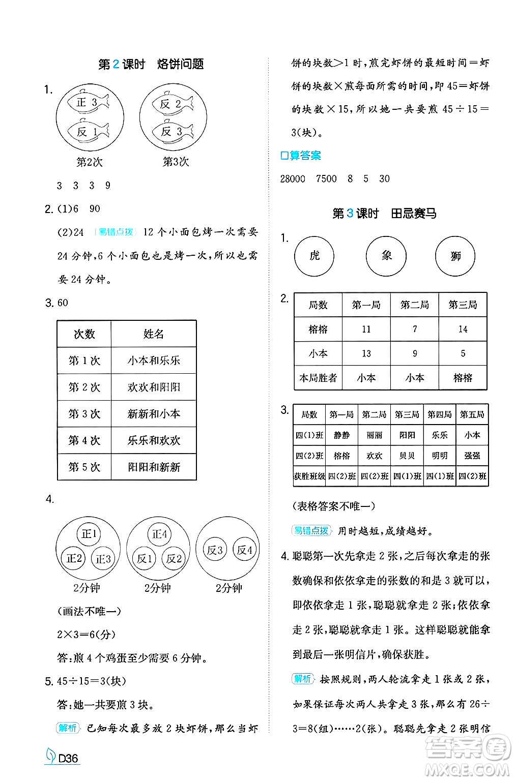 湖南教育出版社2024年秋一本同步訓(xùn)練四年級(jí)數(shù)學(xué)上冊(cè)人教版答案