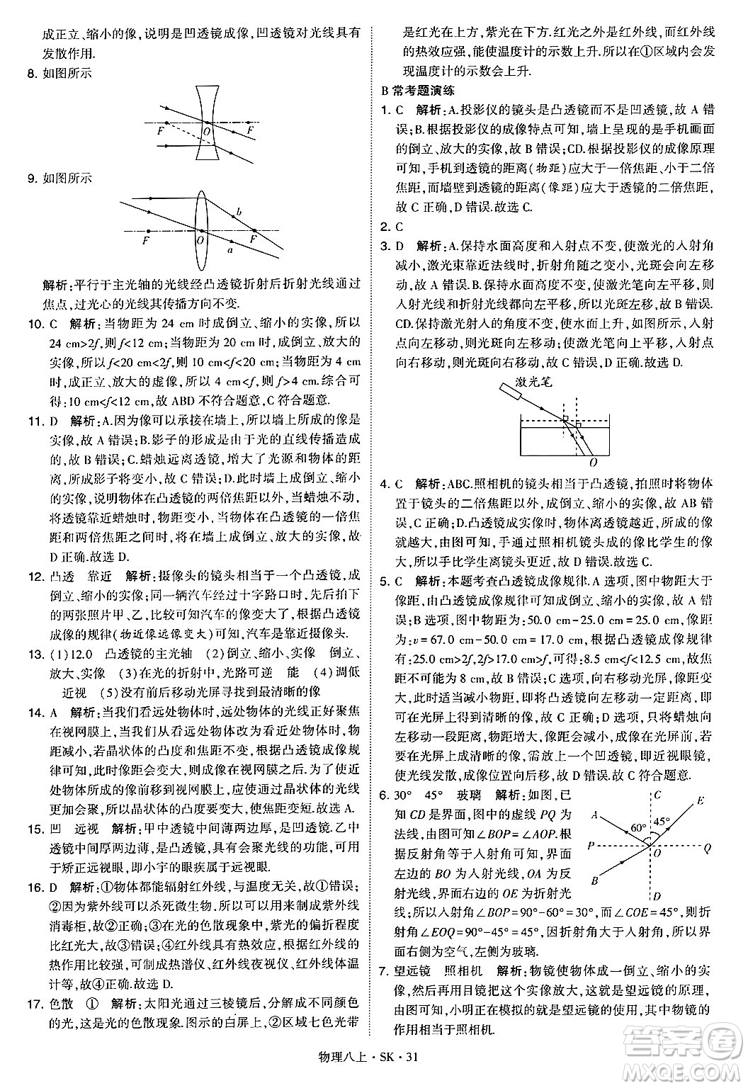 河海大學(xué)出版社2024年秋學(xué)霸題中題八年級(jí)物理上冊蘇科版答案