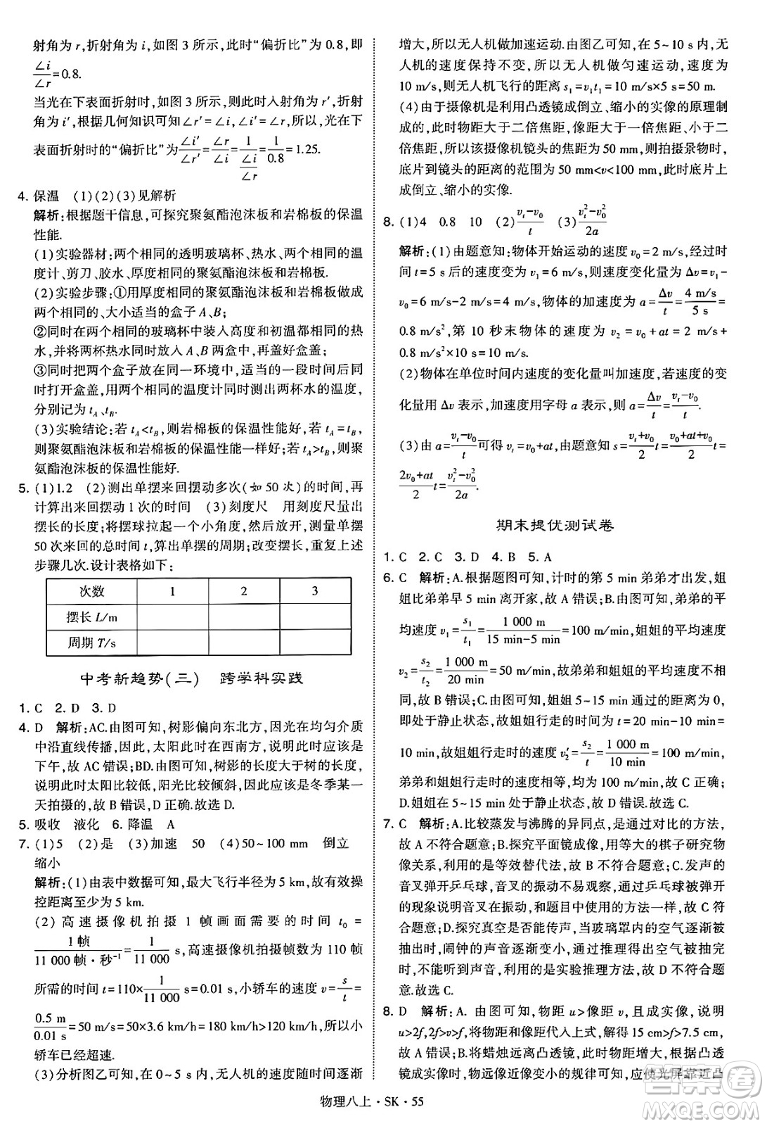 河海大學(xué)出版社2024年秋學(xué)霸題中題八年級(jí)物理上冊蘇科版答案