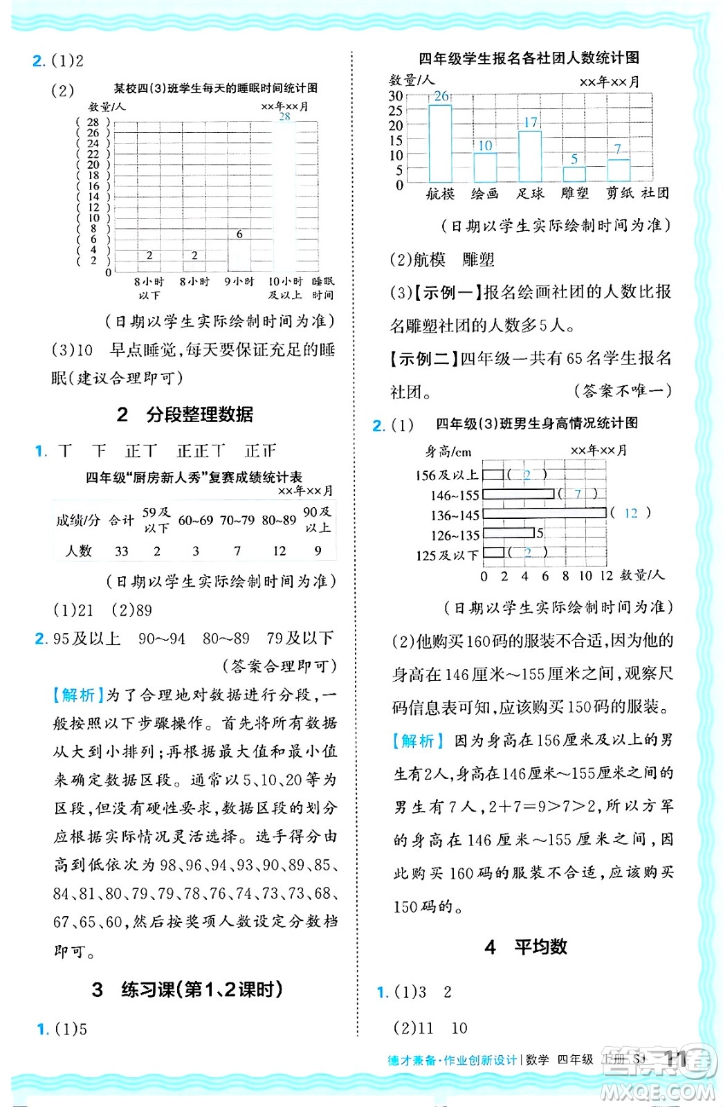 江西人民出版社2024年秋王朝霞德才兼?zhèn)渥鳂I(yè)創(chuàng)新設(shè)計(jì)四年級(jí)數(shù)學(xué)上冊(cè)蘇教版答案