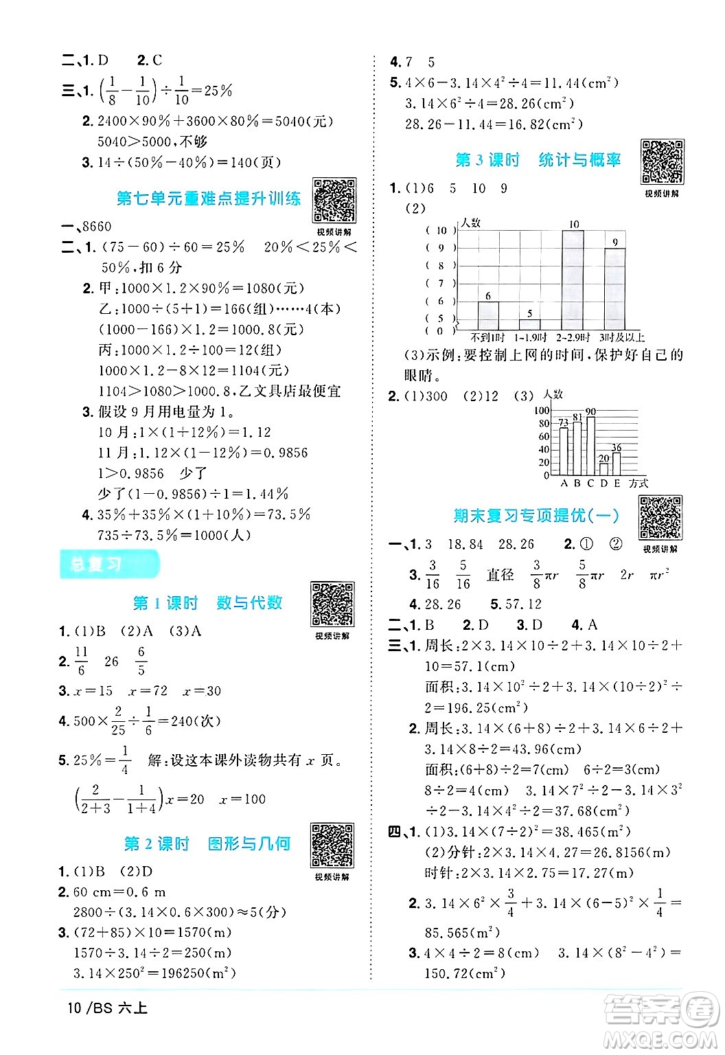 江西教育出版社2024年秋陽(yáng)光同學(xué)課時(shí)優(yōu)化作業(yè)六年級(jí)數(shù)學(xué)上冊(cè)北師大版答案