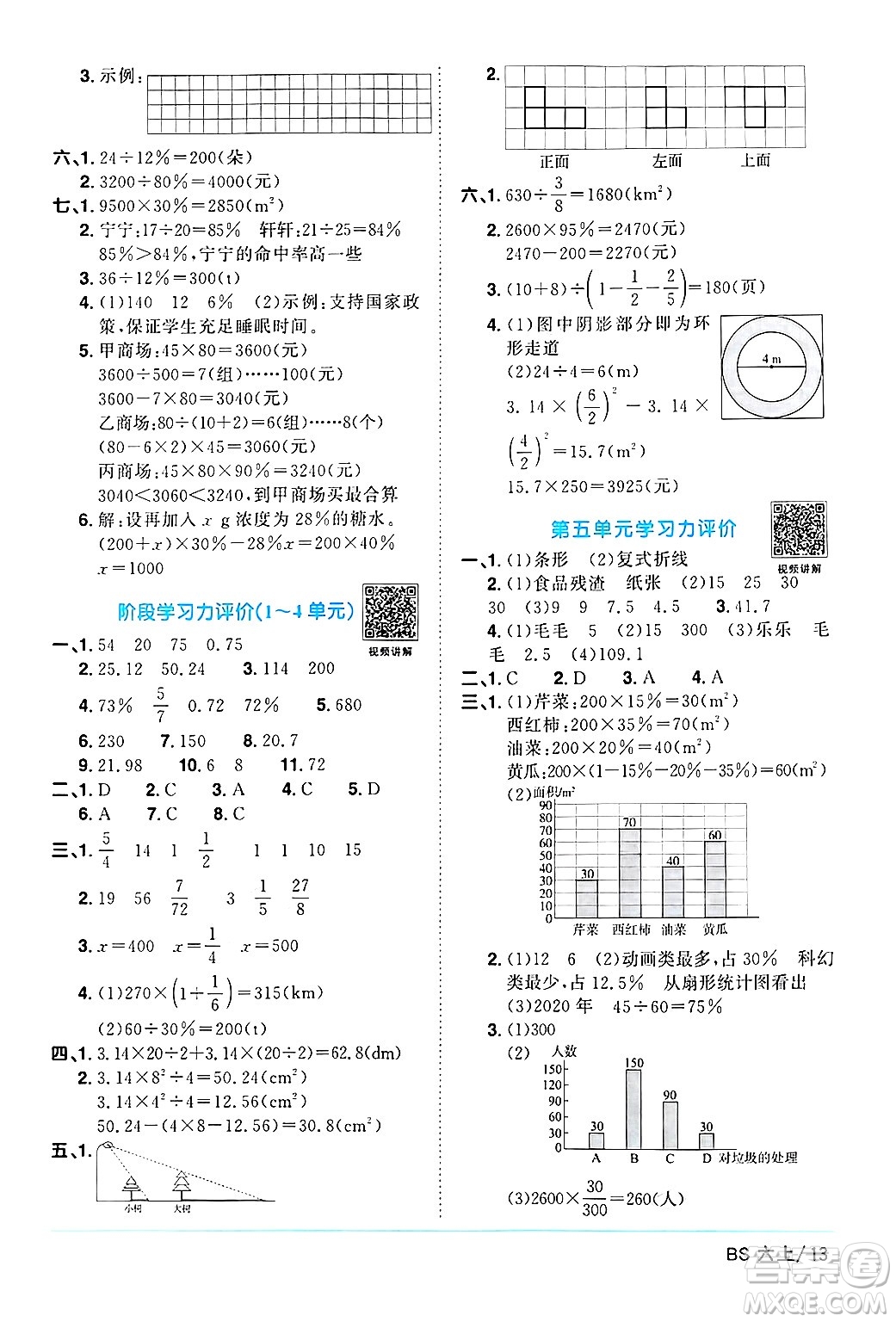 江西教育出版社2024年秋陽(yáng)光同學(xué)課時(shí)優(yōu)化作業(yè)六年級(jí)數(shù)學(xué)上冊(cè)北師大版答案