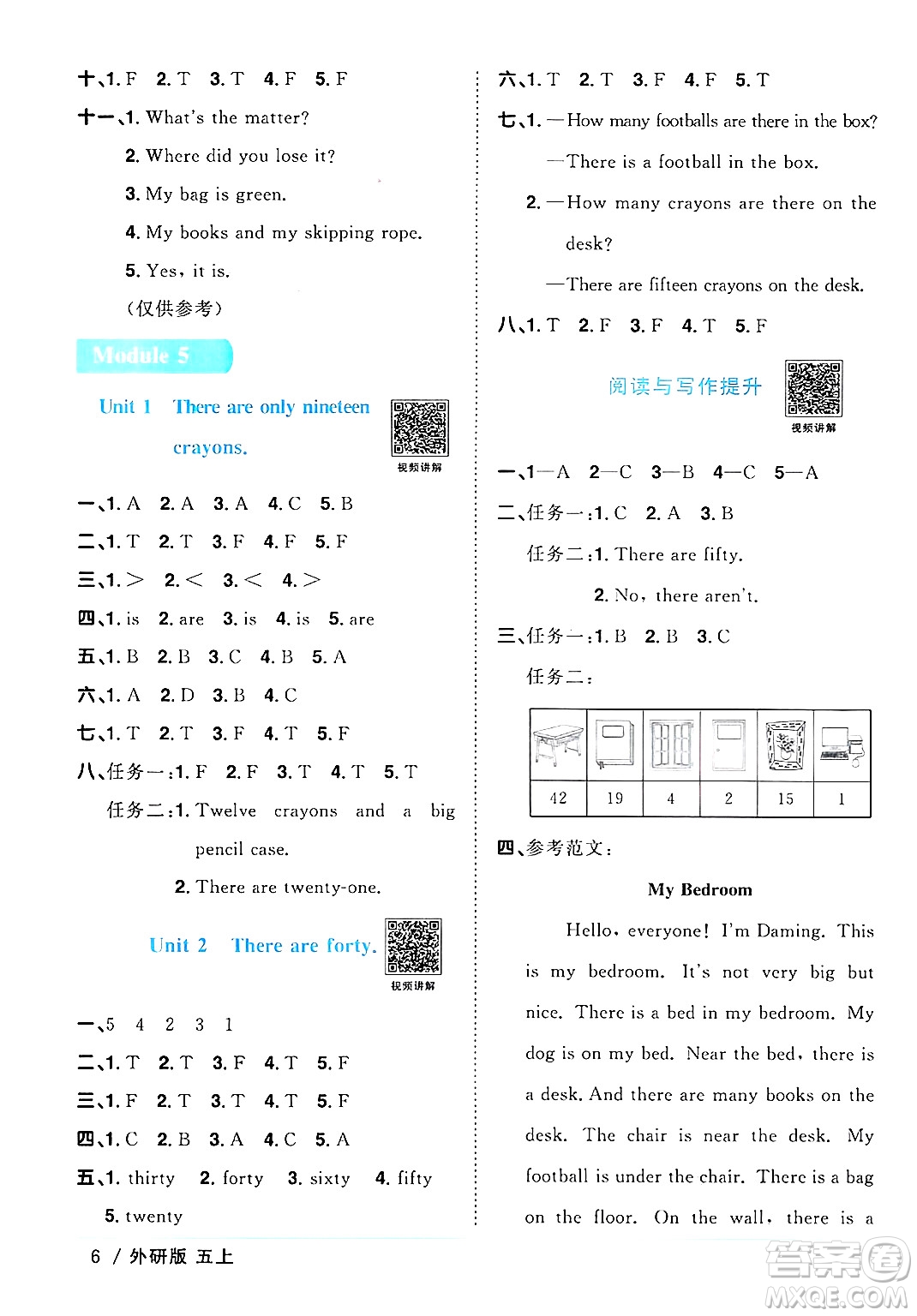 江西教育出版社2024年秋陽(yáng)光同學(xué)課時(shí)優(yōu)化作業(yè)五年級(jí)英語(yǔ)上冊(cè)外研版三起點(diǎn)答案