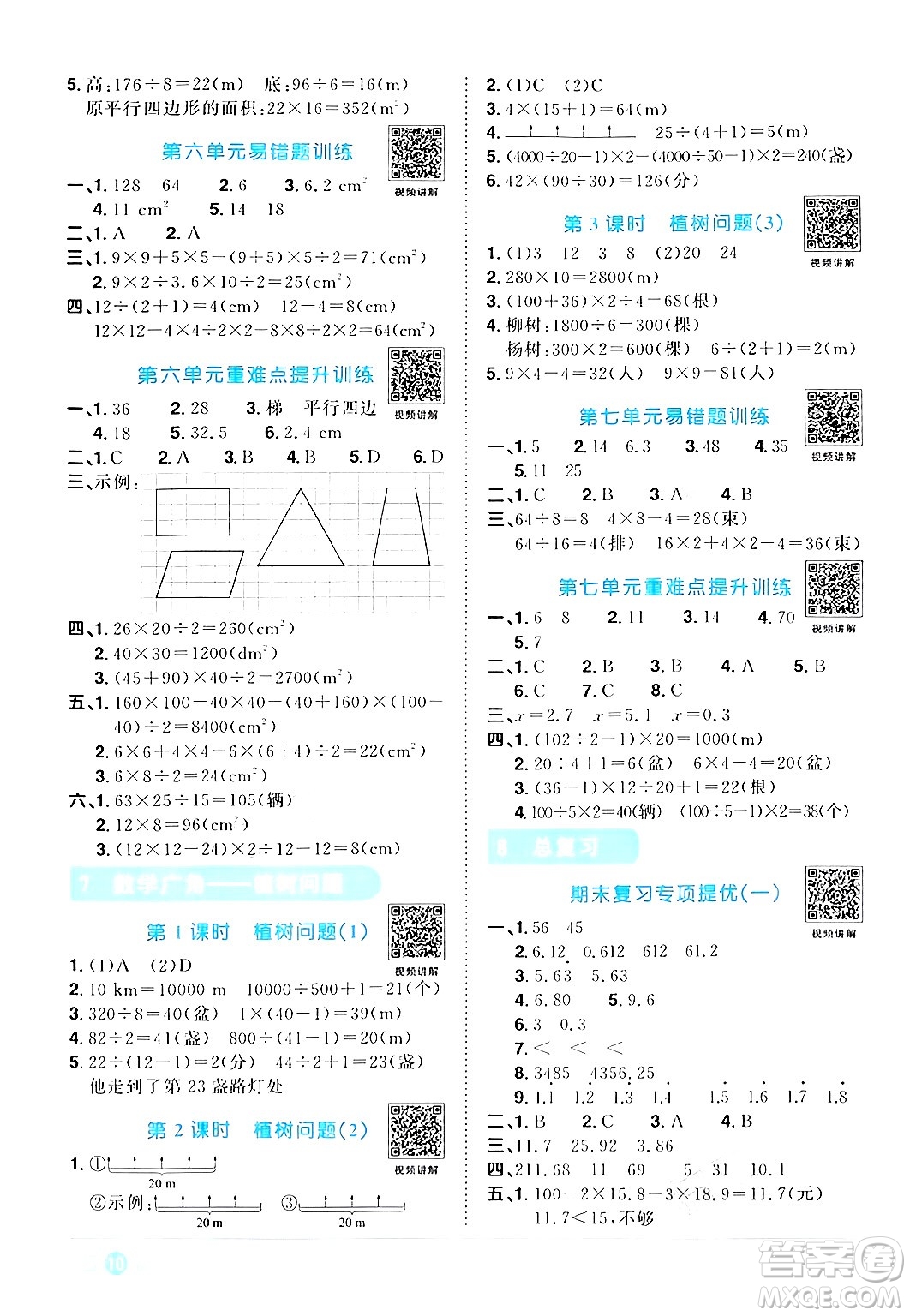 江西教育出版社2024年秋陽光同學(xué)課時(shí)優(yōu)化作業(yè)五年級數(shù)學(xué)上冊人教版答案