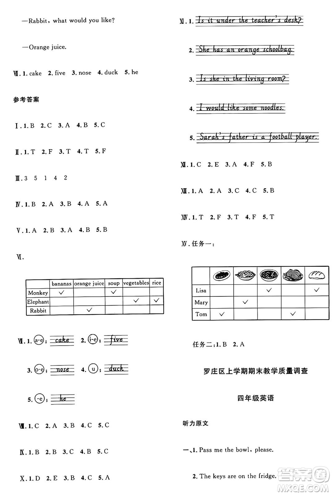 甘肅少年兒童出版社2024年秋陽光同學(xué)課時優(yōu)化作業(yè)四年級英語上冊人教PEP版山東專版答案