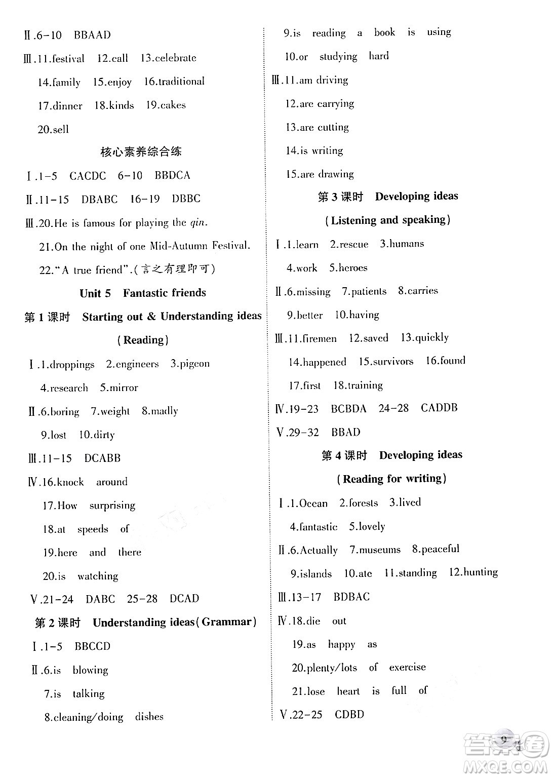 安徽大學(xué)出版社2024年秋創(chuàng)新課堂創(chuàng)新作業(yè)本七年級英語上冊外研版答案