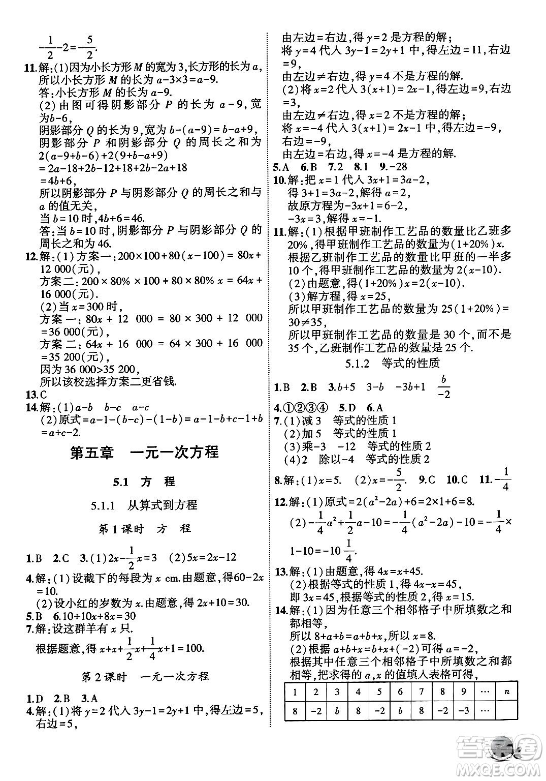 安徽大學(xué)出版社2024年秋創(chuàng)新課堂創(chuàng)新作業(yè)本七年級數(shù)學(xué)上冊人教版答案