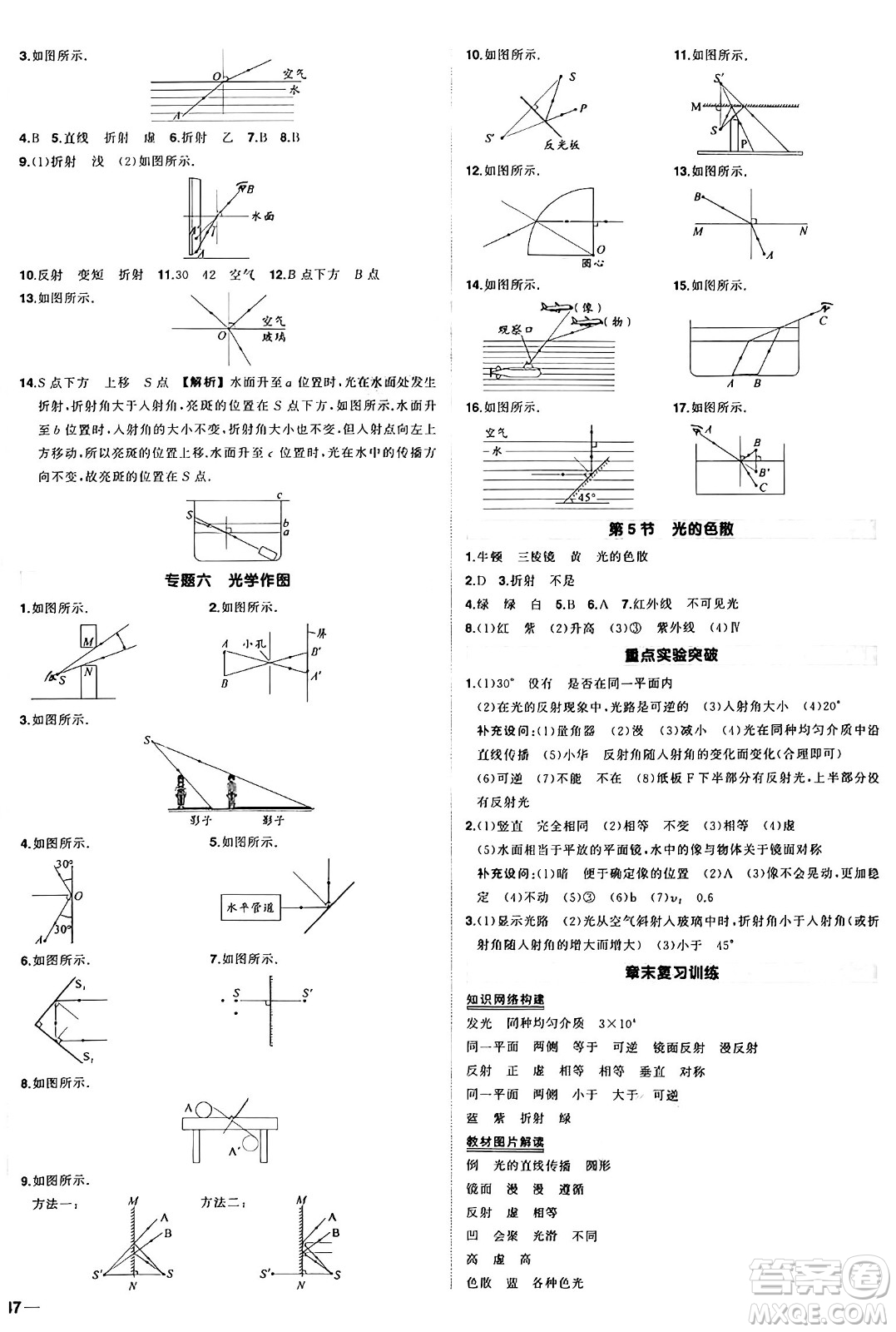 長江出版社2024年秋狀元成才路創(chuàng)優(yōu)作業(yè)八年級物理上冊人教版答案