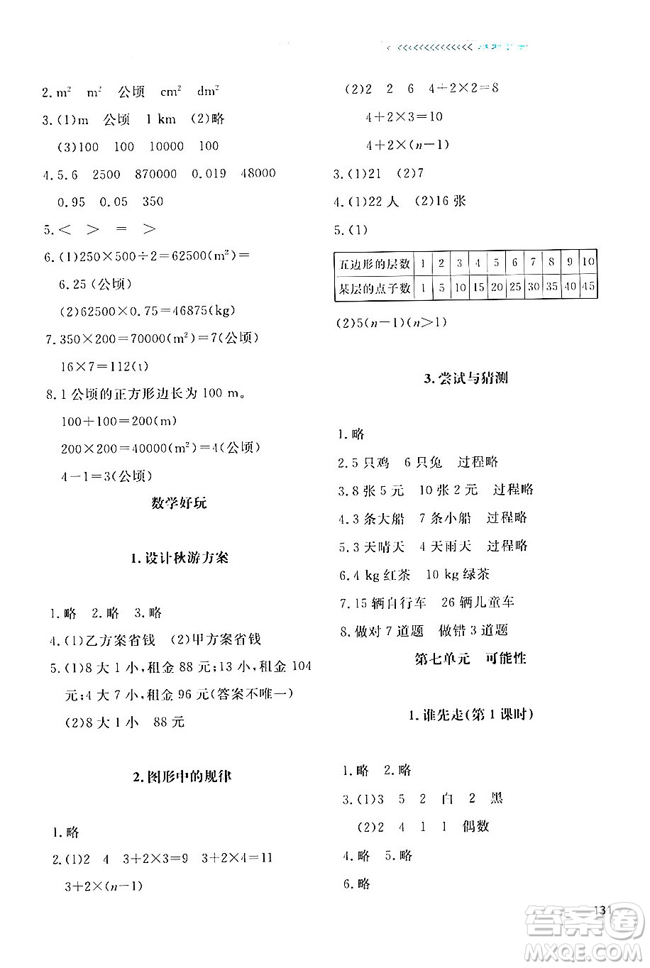 北京師范大學(xué)出版社2024年秋課堂精練五年級(jí)數(shù)學(xué)上冊北師大版四川專版答案