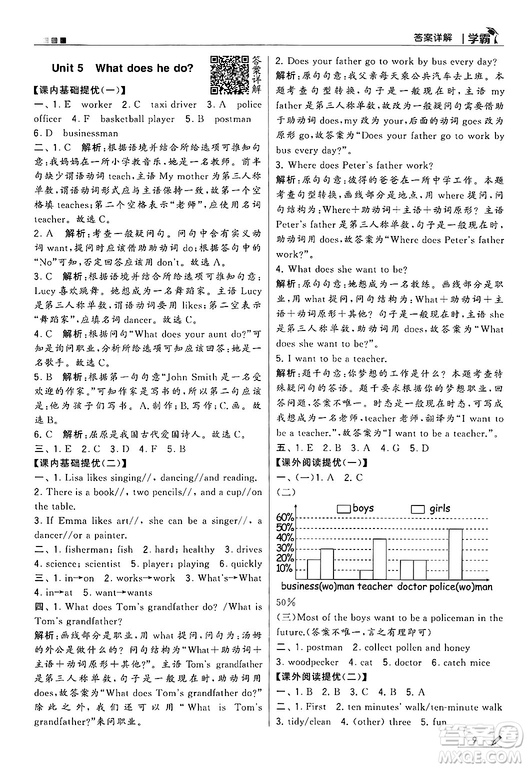 河海大學(xué)出版社2024年秋5星學(xué)霸六年級(jí)英語上冊(cè)人教版答案