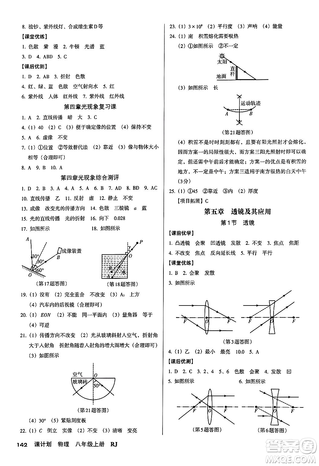 廣東經(jīng)濟出版社2024年秋全優(yōu)點練課計劃八年級物理上冊人教版答案