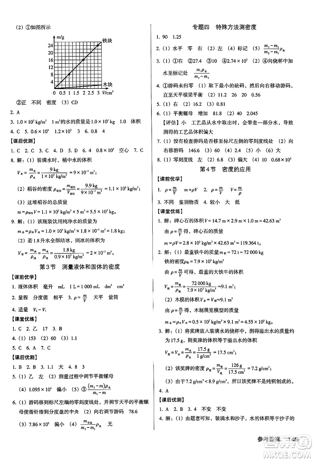 廣東經(jīng)濟出版社2024年秋全優(yōu)點練課計劃八年級物理上冊人教版答案