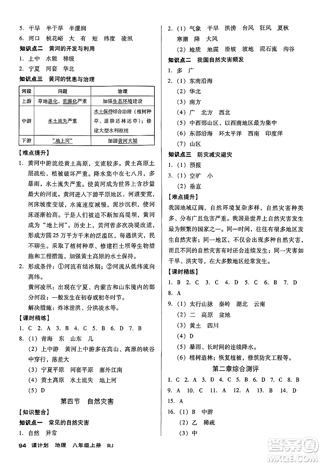 廣東經(jīng)濟出版社2024年秋全優(yōu)點練課計劃八年級地理上冊人教版答案