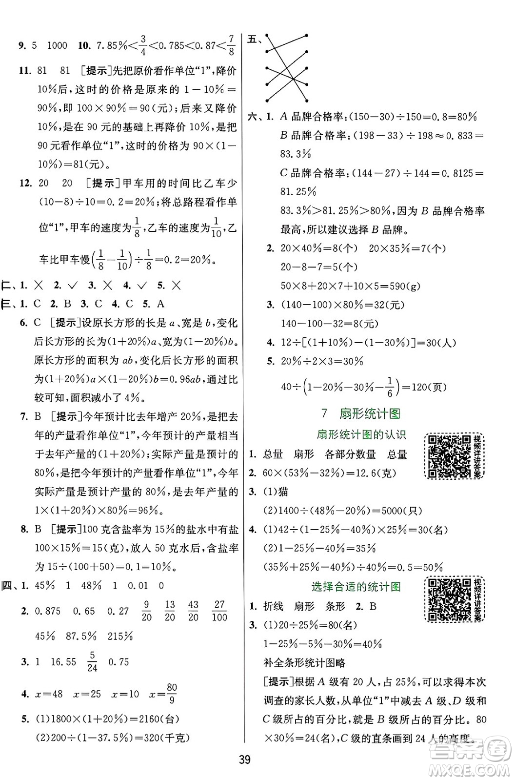 江蘇人民出版社2024年秋春雨教育實驗班提優(yōu)訓(xùn)練六年級數(shù)學(xué)上冊人教版答案